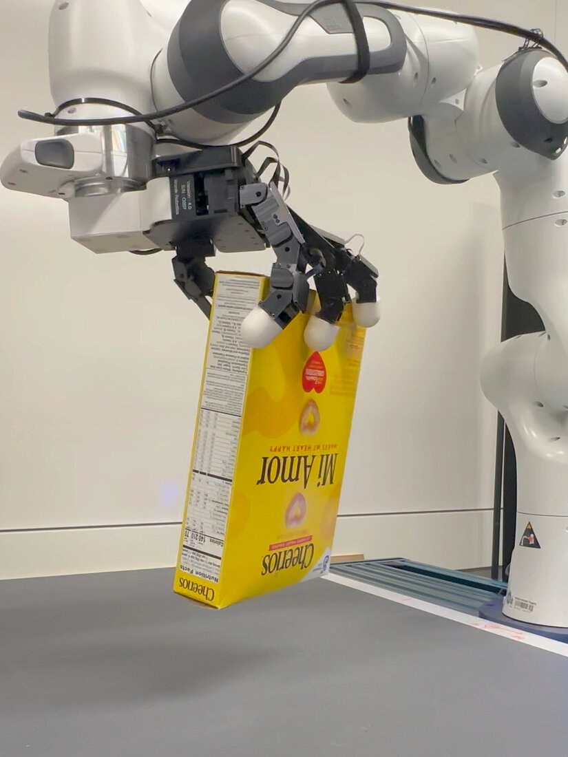 Force-closure grasp of a cereal box.